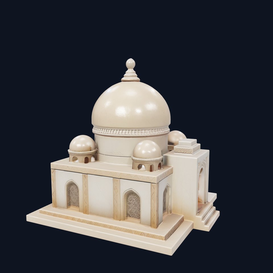 Symmetrical Mosque Architecture Model Pack